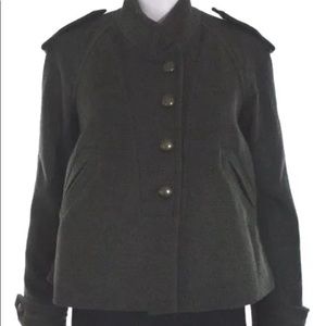 Rebecca Taylor Olive Greige Coat EUC Size 4